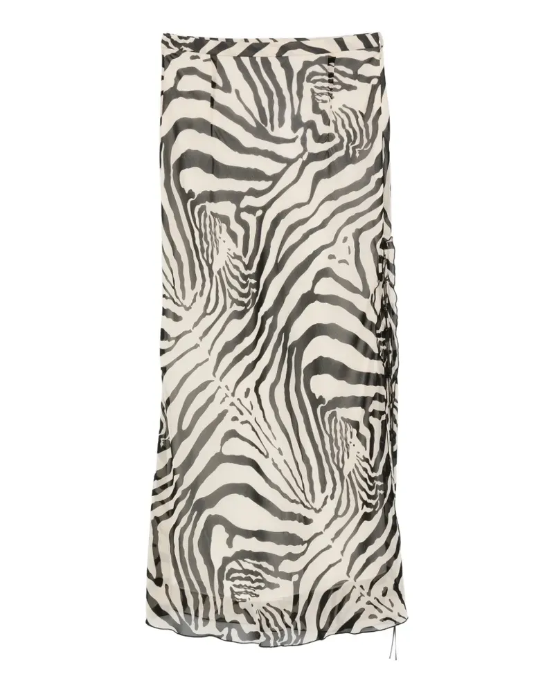 IRO Tilly zebra-print midi skirt - Nude Nude