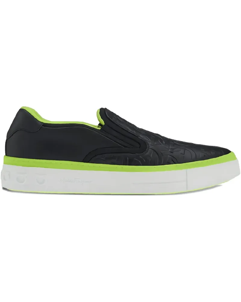 Ferragamo Slip-On-Hose mit Logo-Prägung - Schwarz Schwarz