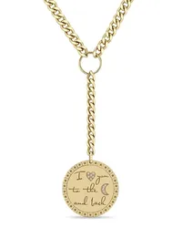 ZOË CHICCO 14kt Love You To The Moon & Back Gelbgoldhalskette Gold