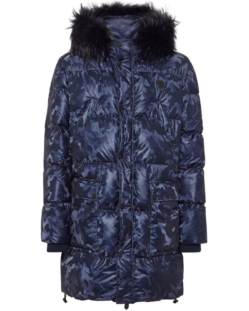 Philipp Plein Parka mit Camouflage-Print - Blau Blau