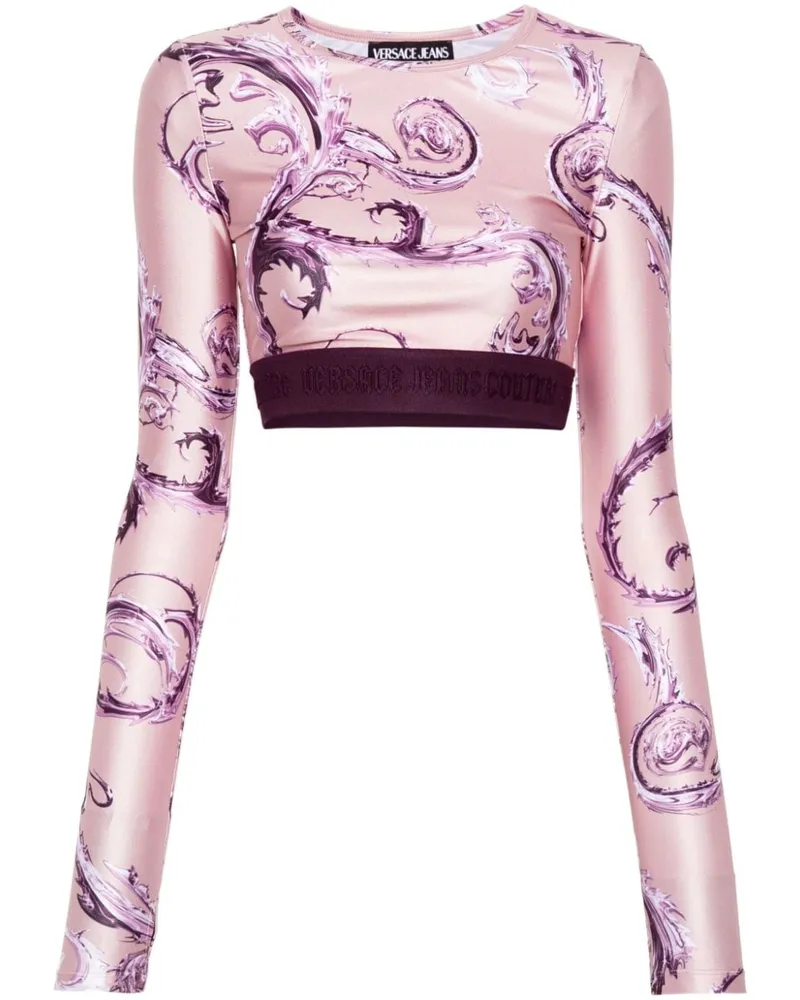 Versace Jeans Joggingshorts mit Watercolour Couture-Print - Rosa Rosa