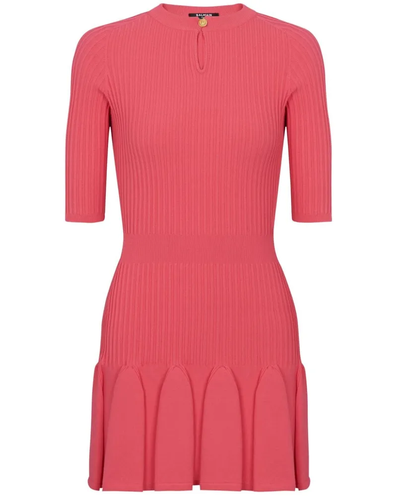 Balmain Geripptes Minikleid - Rosa Rosa