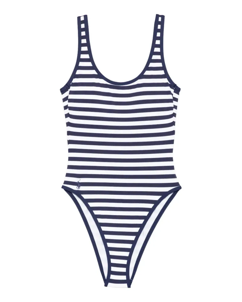 Ralph Lauren striped scoop-neck swimsuit - Blau Blau
