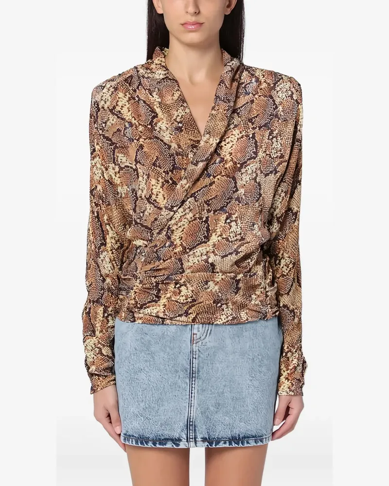 Isabel Marant Bluse mit Schlangenleder-Print - Braun Braun