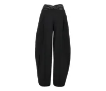 Hose mit überkreuztem Bund - Schwarz