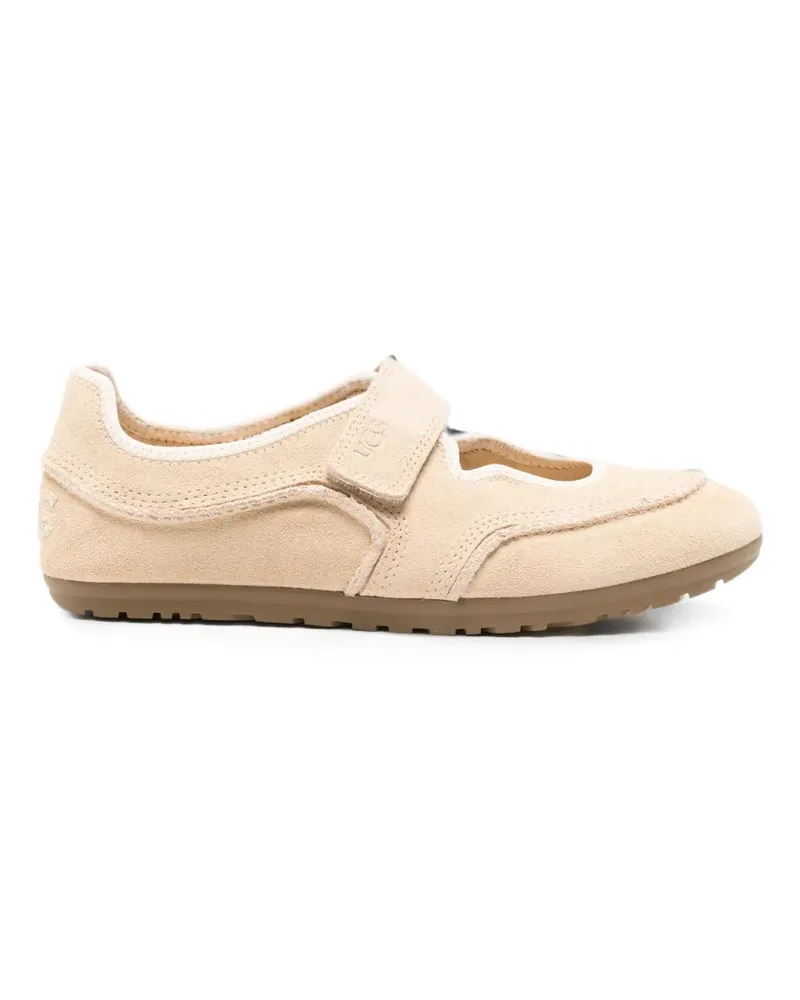 UGG Mary Jane touch-strap suede ballet flats - Nude Nude