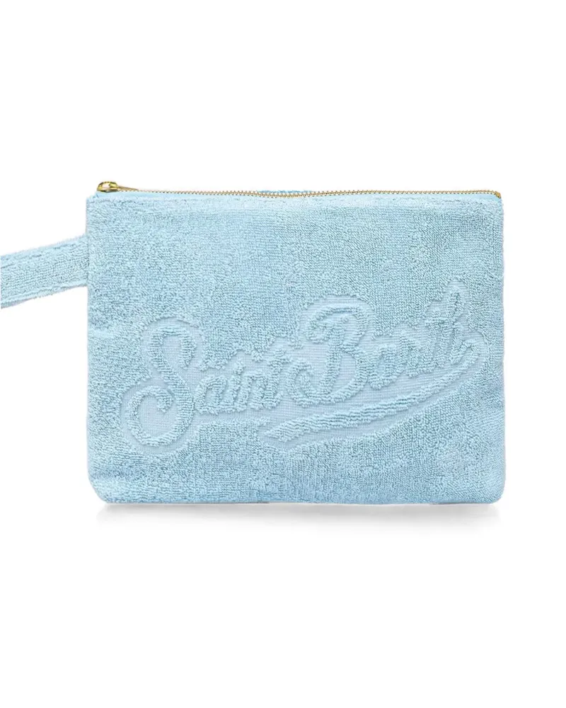 MC2 Saint Barth Light blue Pareasy pochette with jacquard Saint Barth logo - Blau Blau