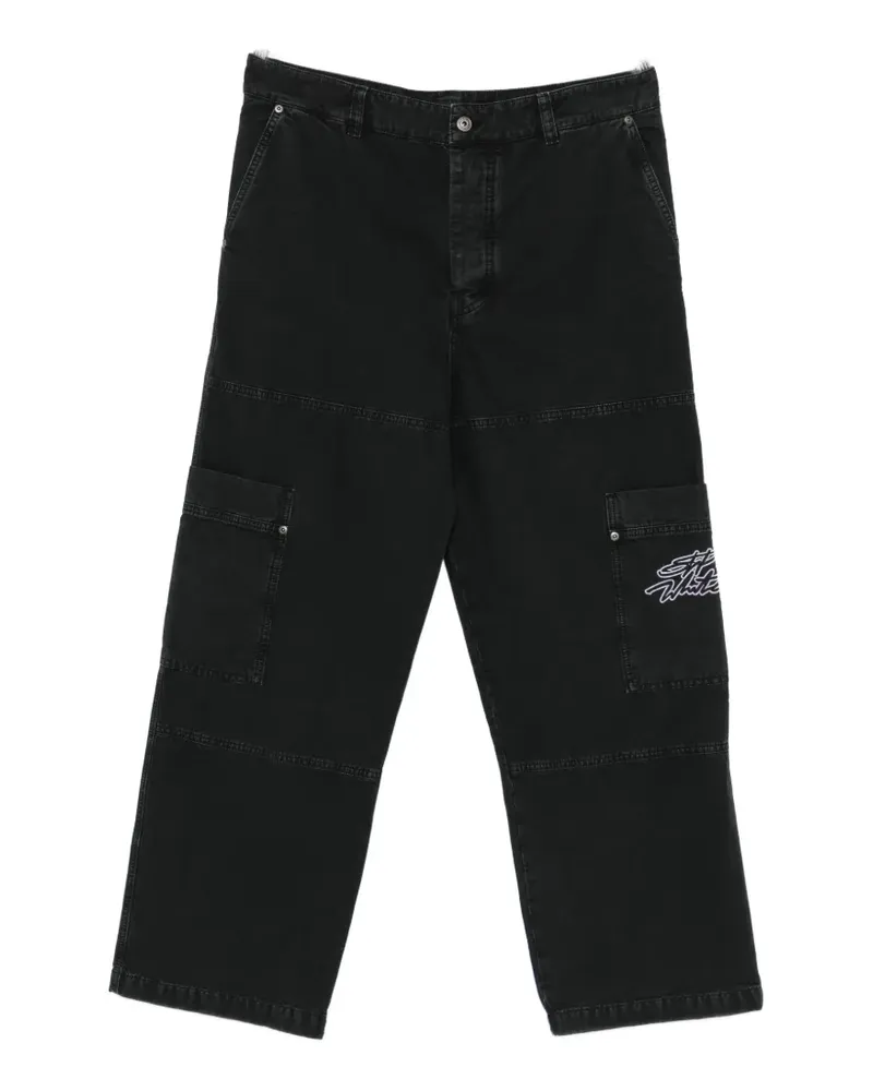 OFF-WHITE cargo-pocket embroidered trousers - Schwarz Schwarz