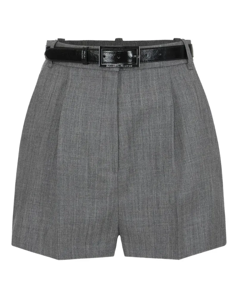 Elisabetta Franchi Shorts aus Wollstoff mit Gürtel - Grau Grau