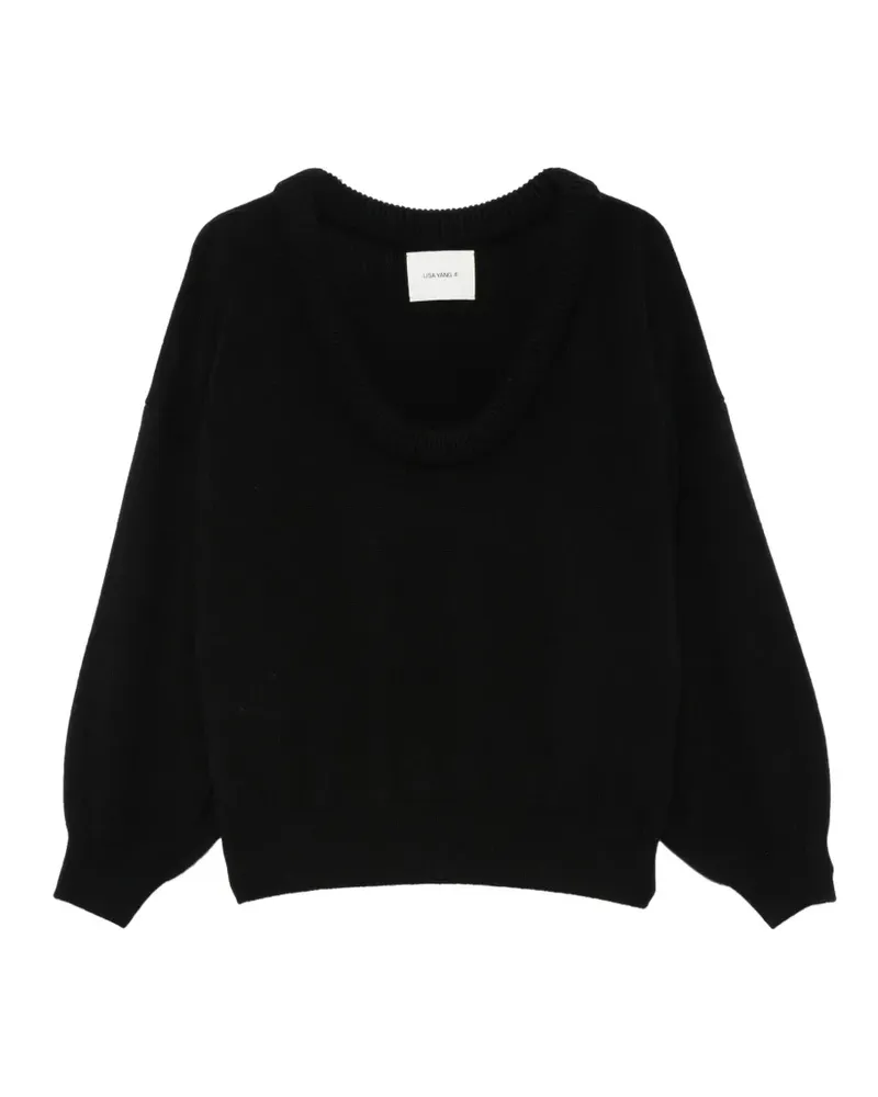 Lisa Yang Doria off-shoulder ribbed-trim sweater - Schwarz Schwarz