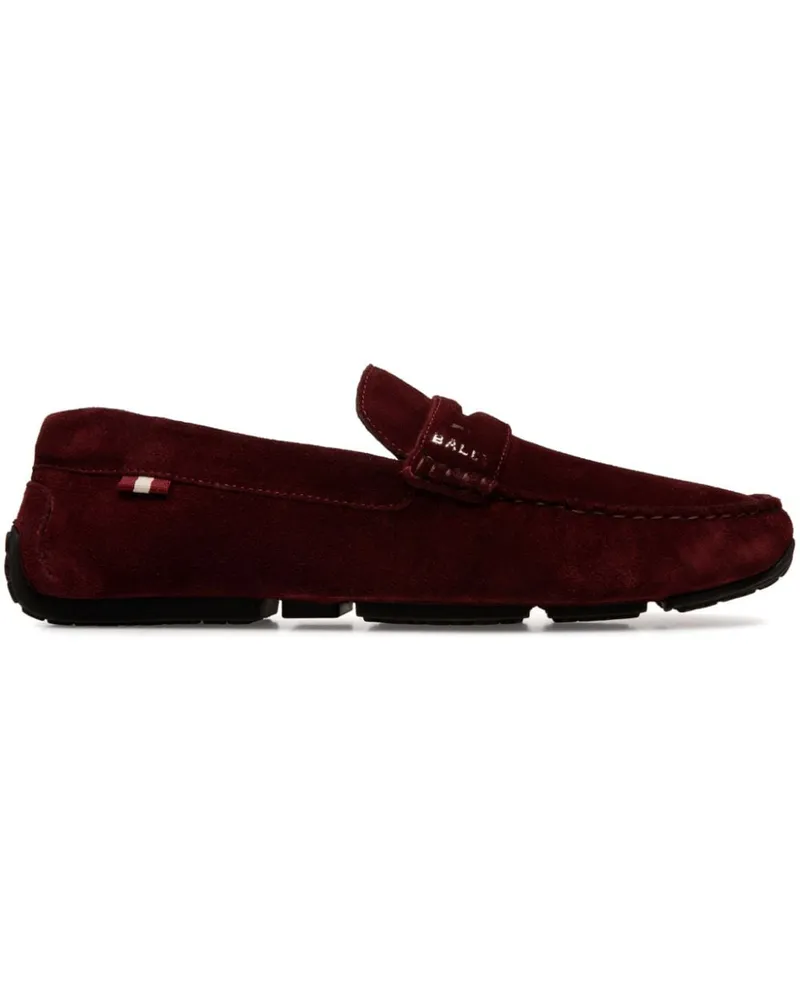 Bally Pilot Driver Loafer aus Wildleder - Rot Rot