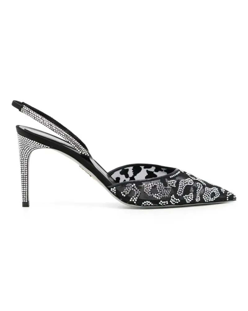 René Caovilla Allura Pumps mit Kristallen 80mm - Schwarz Schwarz