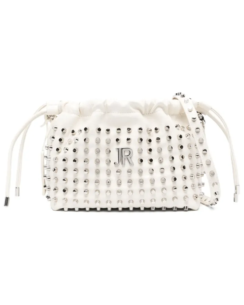 John Richmond Schultertasche mit Nieten - Weiß Weiß