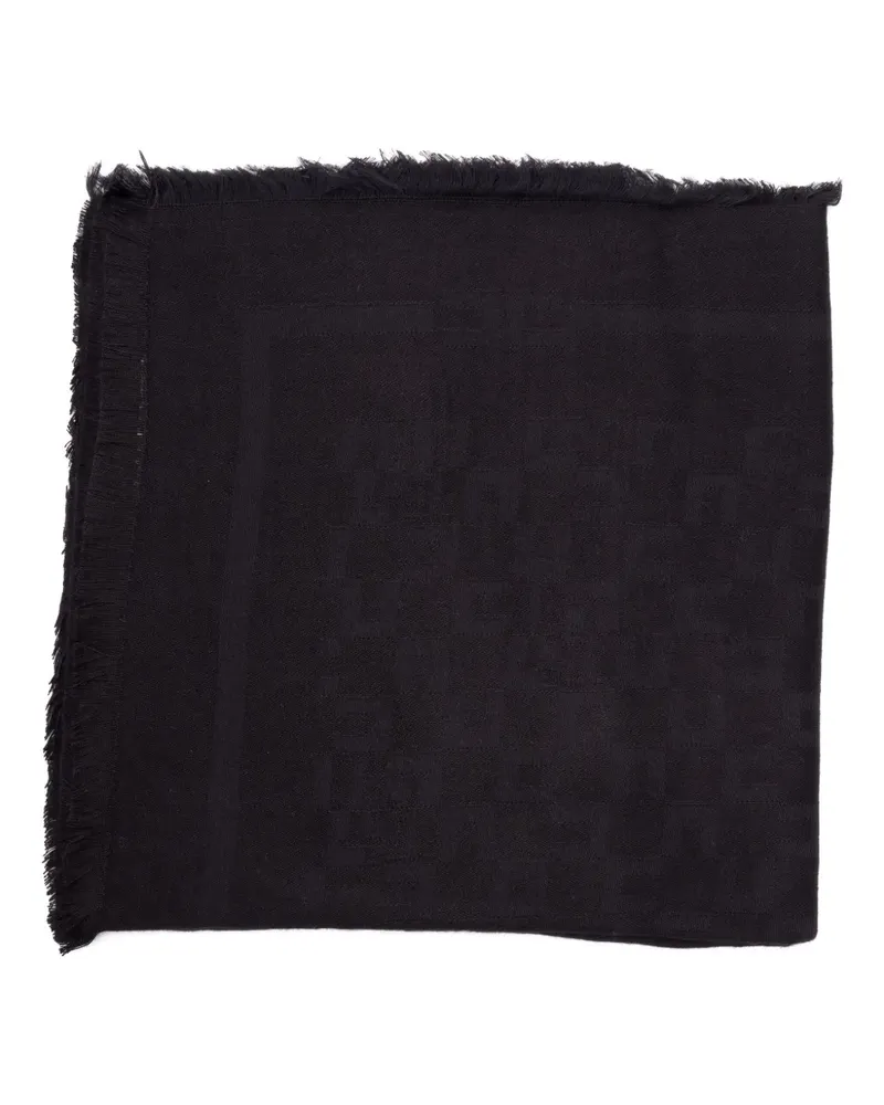 Elisabetta Franchi Jacquard-Schal mit Fransensaum - Schwarz Schwarz