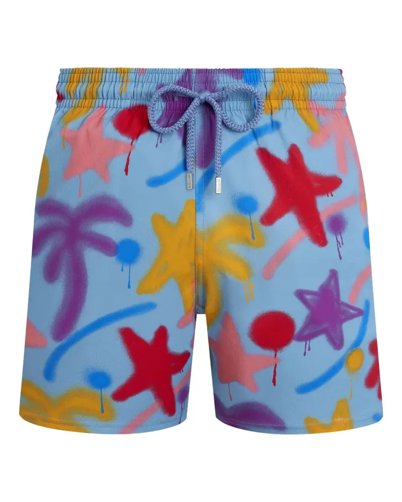 Vilebrequin x Palm Angels Spray Paint Badeshorts - Blau Blau