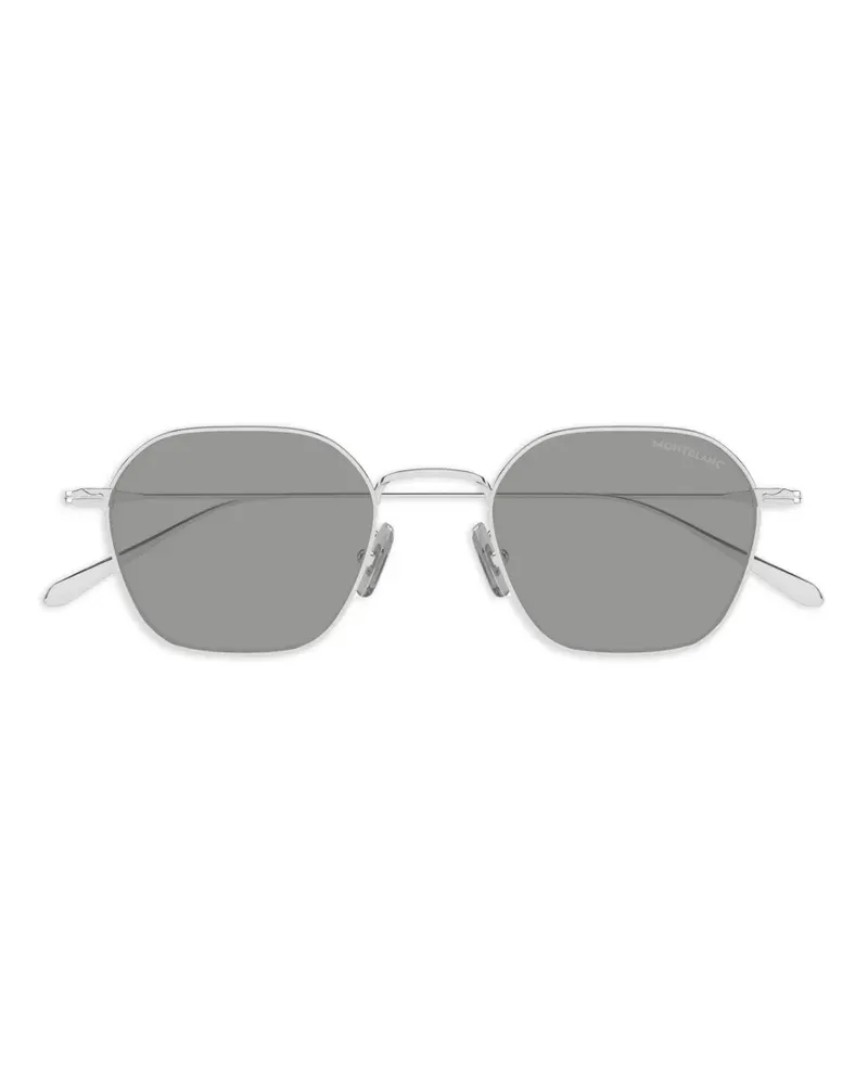 Montblanc Brille mit geometrischem Gestell - Silber Silber