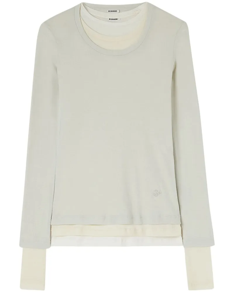 Jil Sander T-Shirt im Layering-Look - Grau Grau