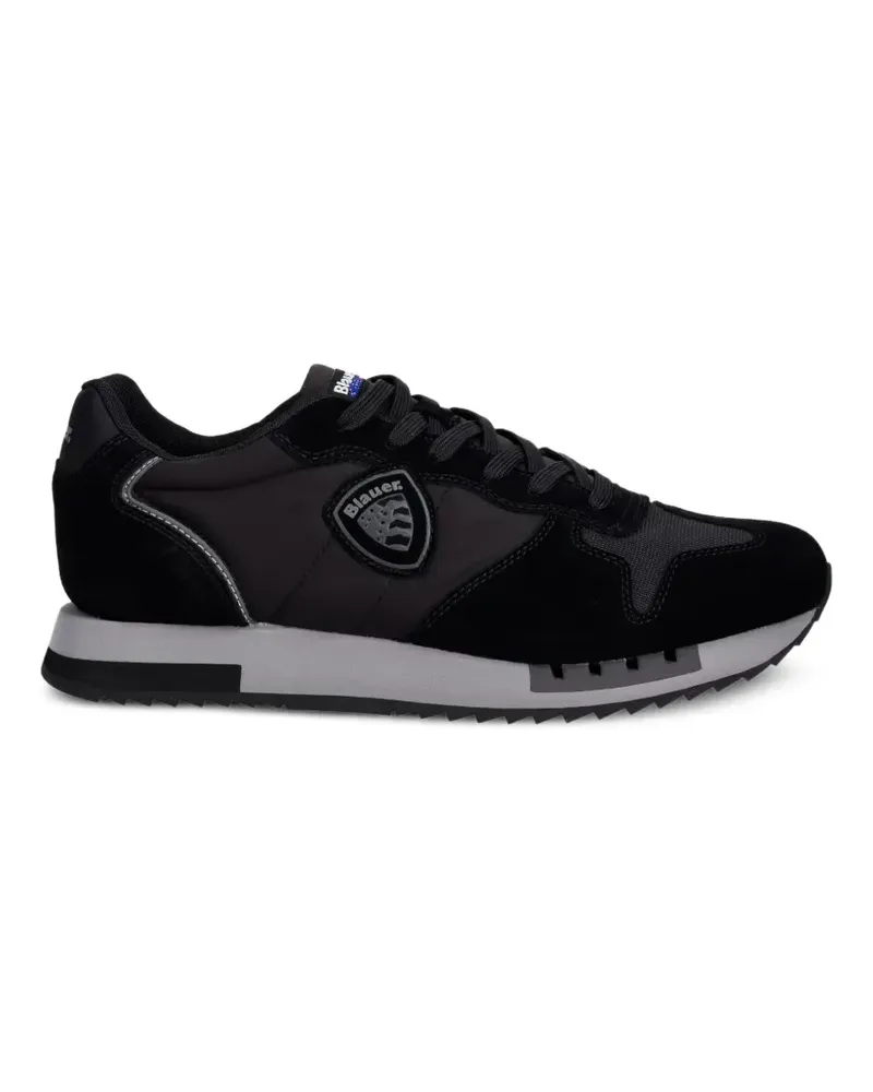 Blauer Queens Sneakers mit Logo-Patch - Schwarz Schwarz