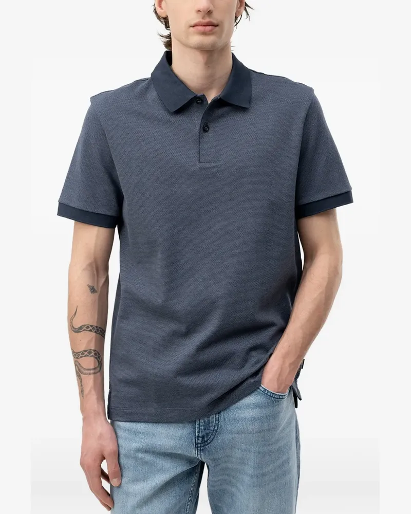 HUGO BOSS piqué-textured short-sleeve polo shirt - Blau Blau