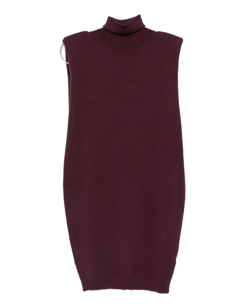 Twin-Set padded-shoulder turtleneck dress - Rot Rot
