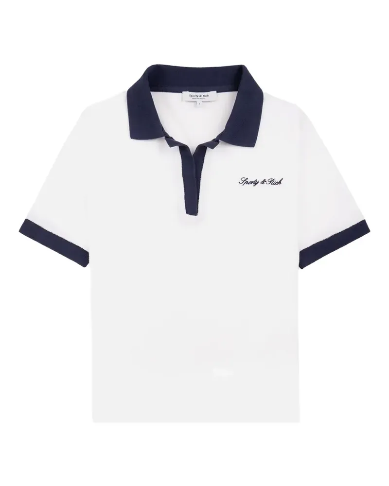 SPORTY & RICH Signature Logo terry T-shirt - Weiß Weiß
