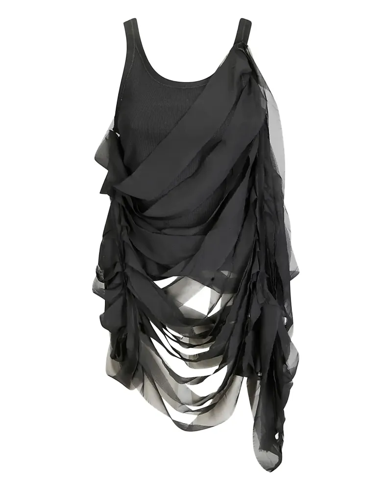 Maria Calderara Trägershirt im Layering-Look - Schwarz Schwarz