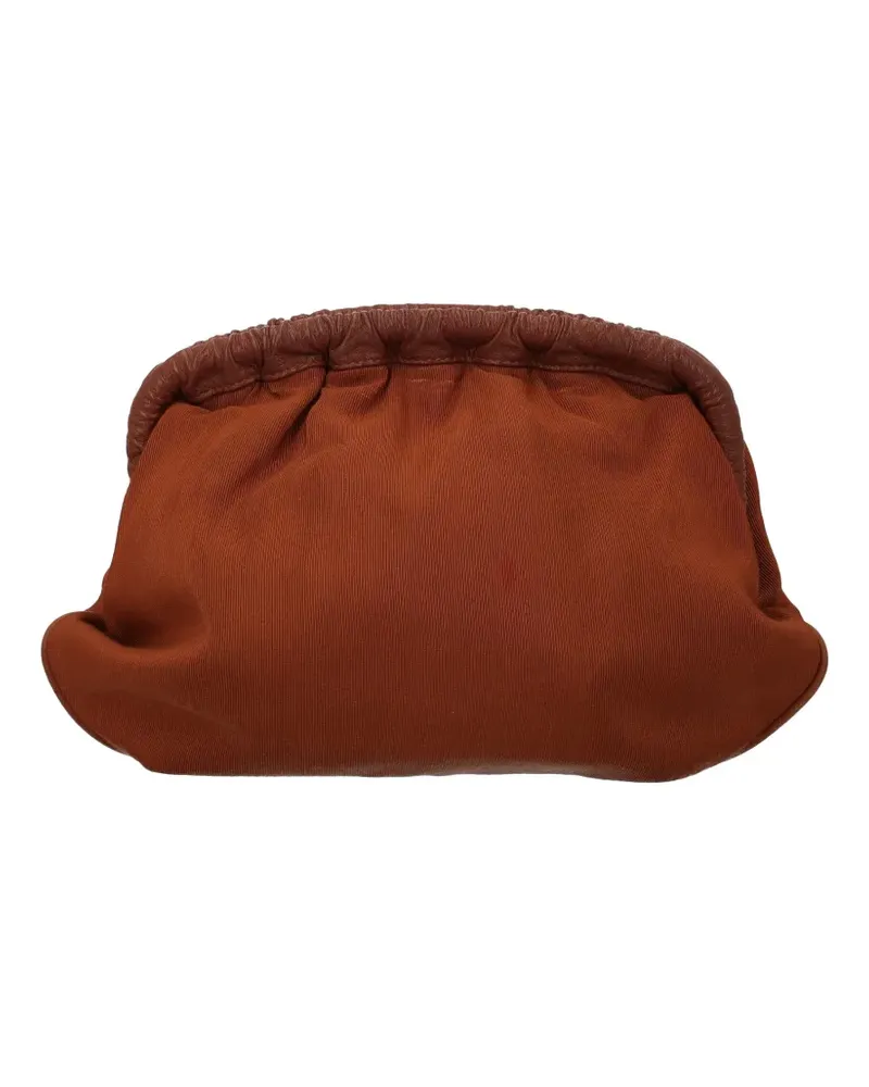 Flavio Castellani Clutch mit Lederbesatz - Braun Braun