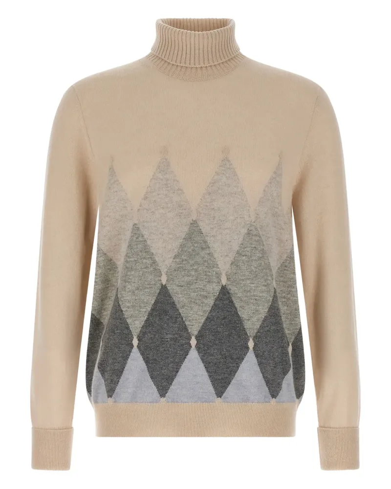 Ballantyne argyle-pattern turtleneck sweater - Nude Nude