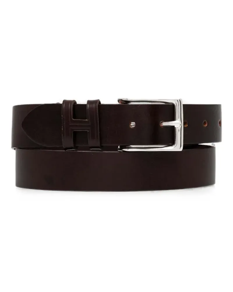 Hackett logo-detail leather belt - Braun Braun