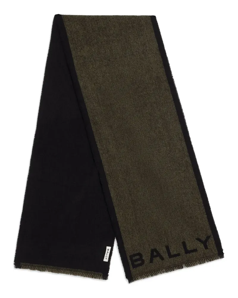Bally Schal mit Logo - Grün Grün