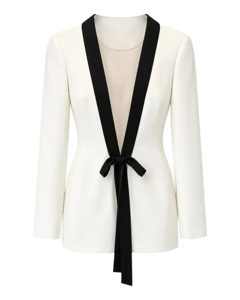 David Koma bow-detail long-sleeve mini dress - Weiß Weiß