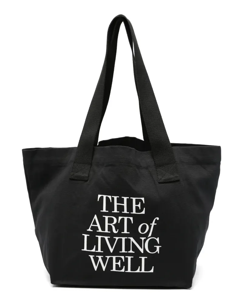 SPORTY & RICH Tote Bag mit Print - Schwarz Schwarz
