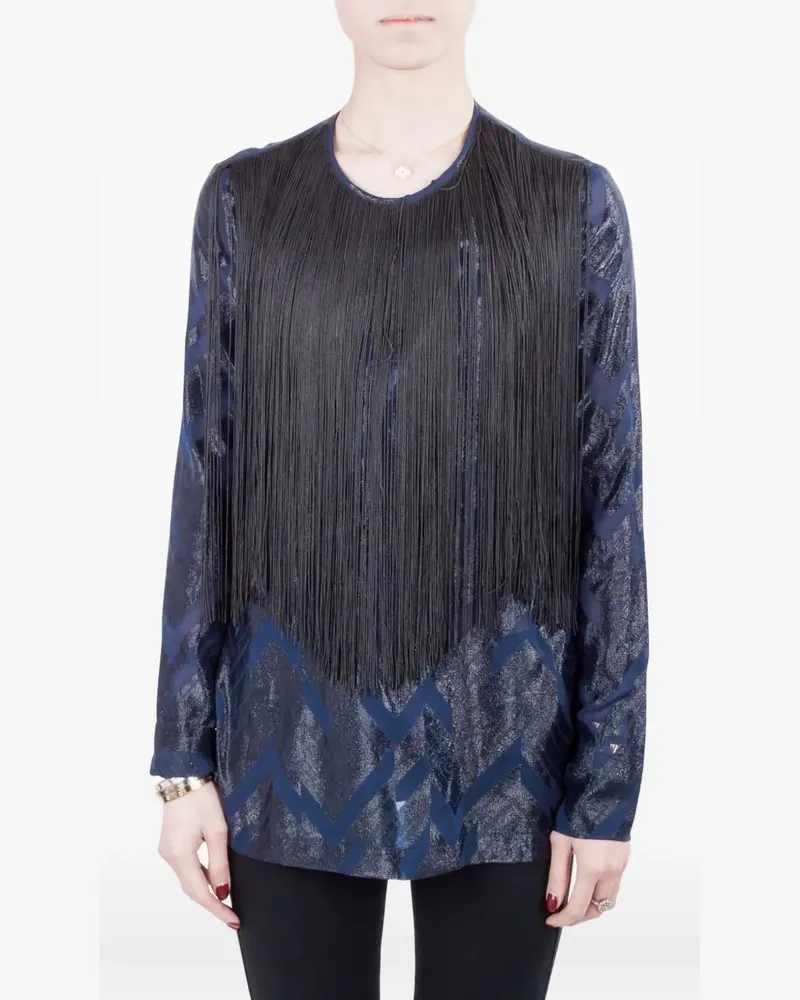 Yigal Azrouel 2024 Bluse mit Fransen - Blau Blau