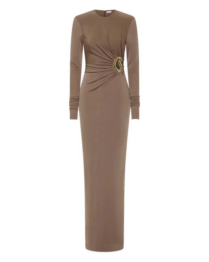 Rebecca Vallance Langärmeliges Misha Maxikleid mit Ringdetail - Braun Braun