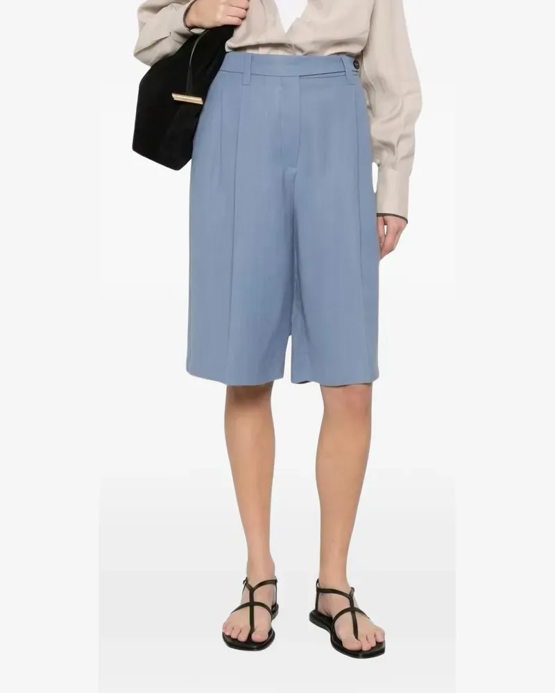Brunello Cucinelli Weite Shorts mit Bundfalten - Blau Blau