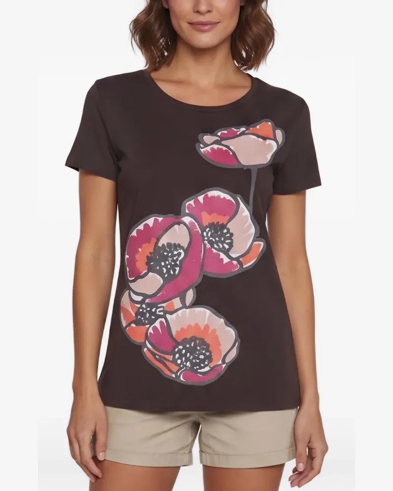 Max Mara T-Shirt mit Blumenprint - Braun Braun