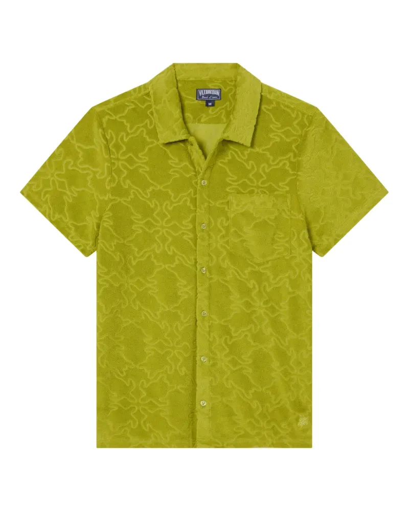 Vilebrequin Turtles Net Bowlinghemd aus Jacquard - Grün Grün