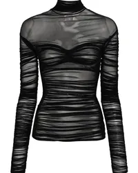 Thierry Mugler Gerafftes Top Schwarz