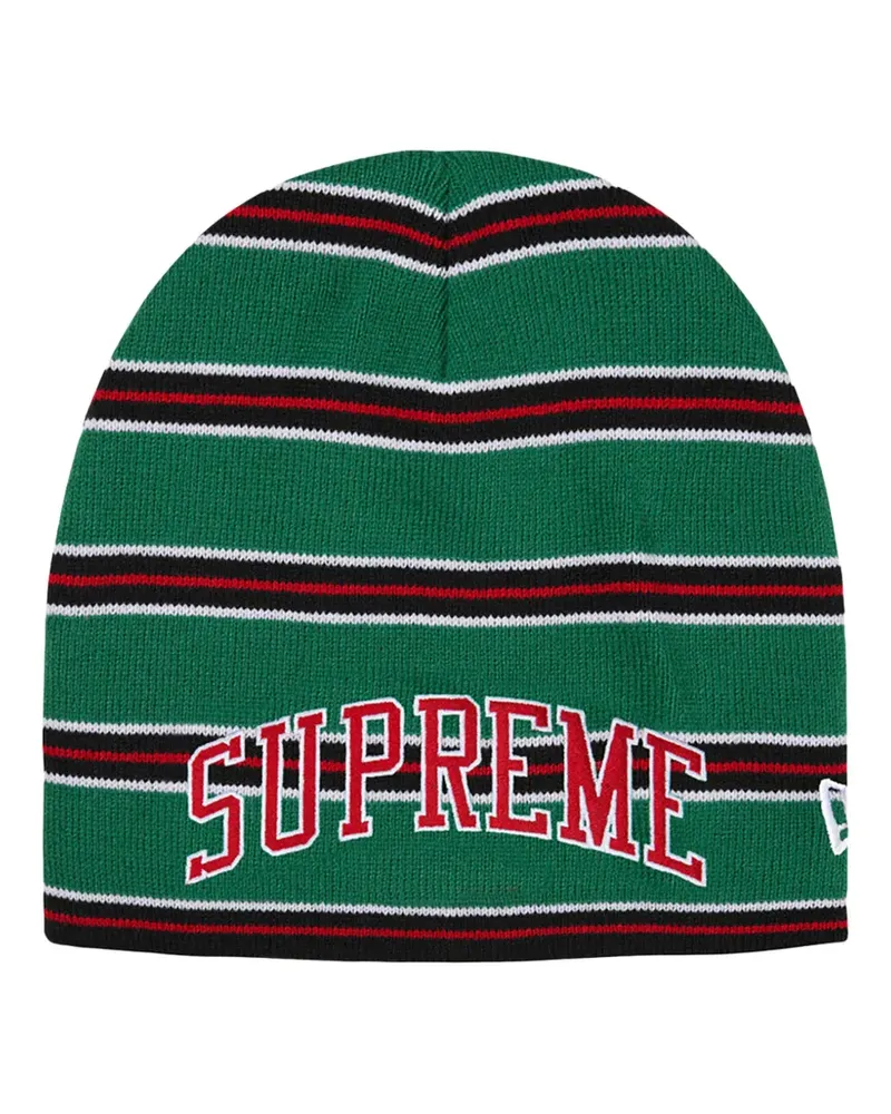 Supreme Being Gestreifte New Era Beanie - Grün Grün