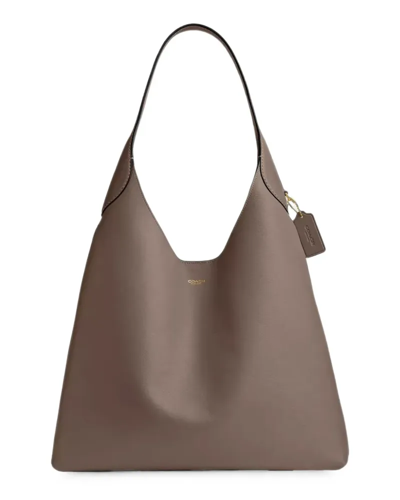 Coach logo-stamp leather shoulder bag - Braun Braun