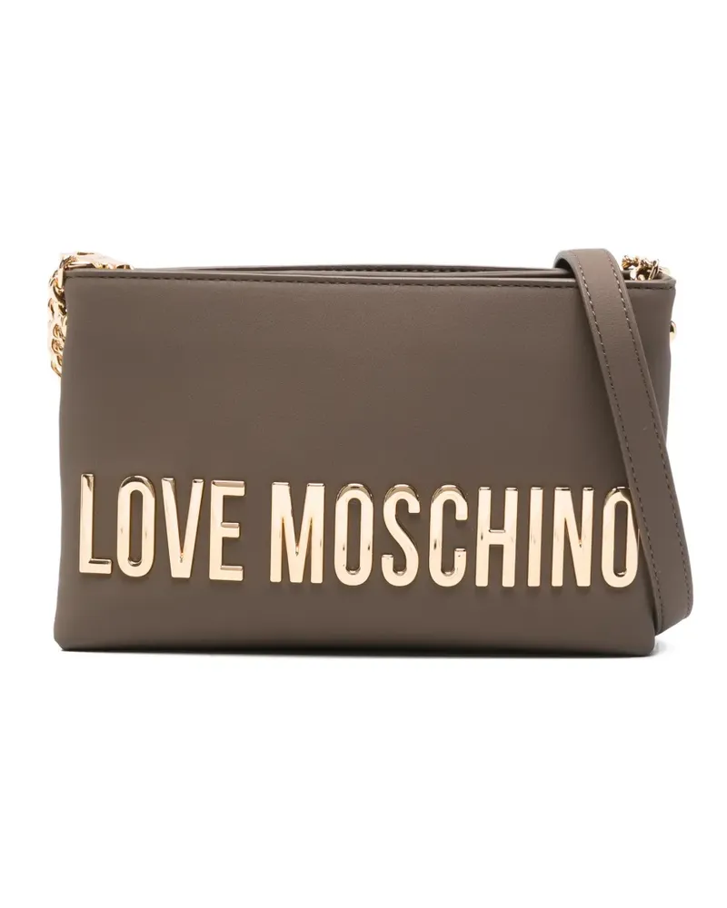 Moschino logo chain mini bag - Braun Braun