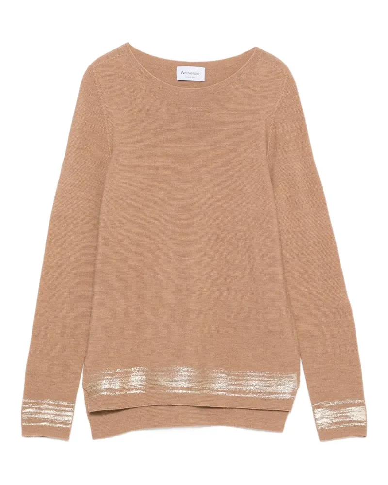 Arovescio Pullover mit Folien-Print - Braun Braun