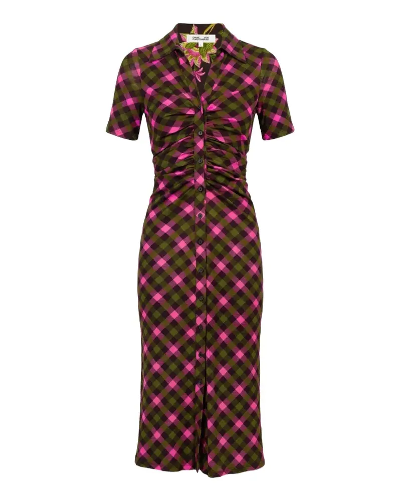 Diane von Furstenberg Zoey reversible ruched midi dress - Grün Grün
