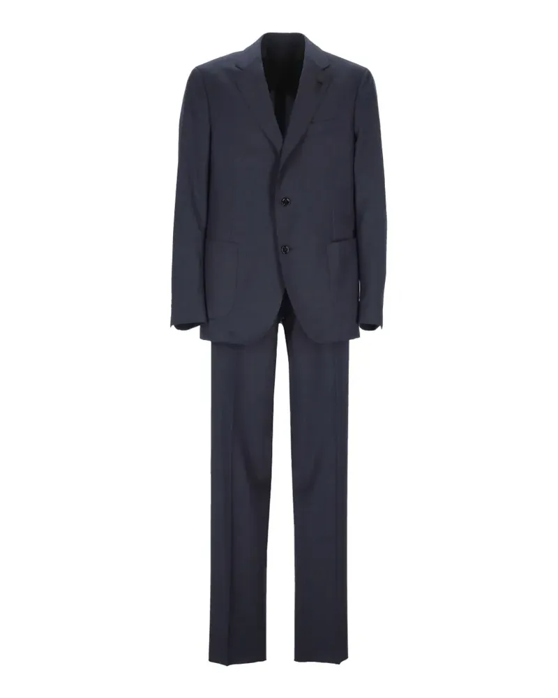 LARDINI flower-patch wool suit - Blau Blau