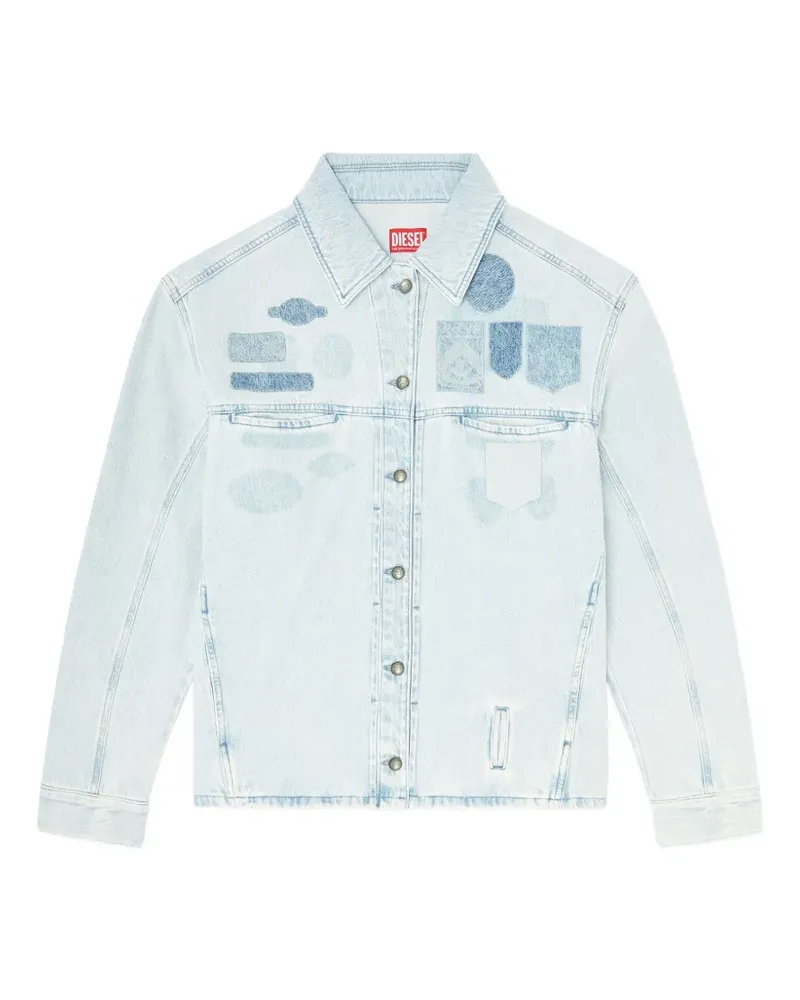 Diesel denim overshirt with patch effects - Blau Blau
