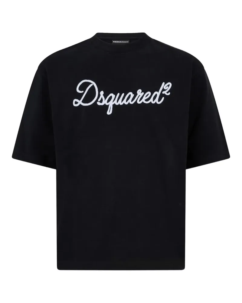 Dsquared2 T-Shirt mit Logo-Stickerei - Schwarz Schwarz