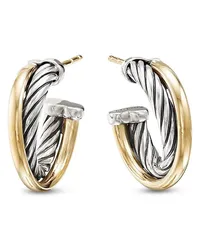 David Yurman Crossover Creolen aus 18kt Gelbgold und Sterlingsilber Silber