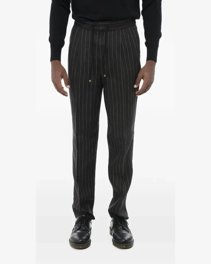 Brunello Cucinelli pinstriped trousers - Schwarz Schwarz