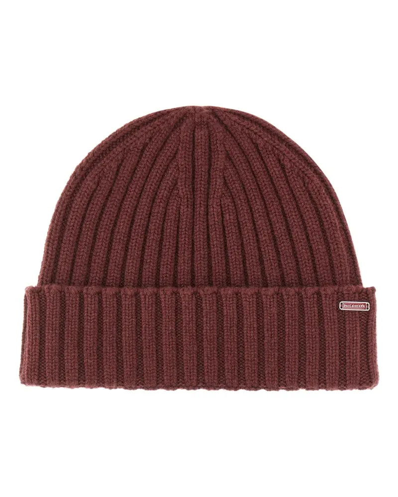 Paul & Shark Gerippte Beanie - Rot Rot