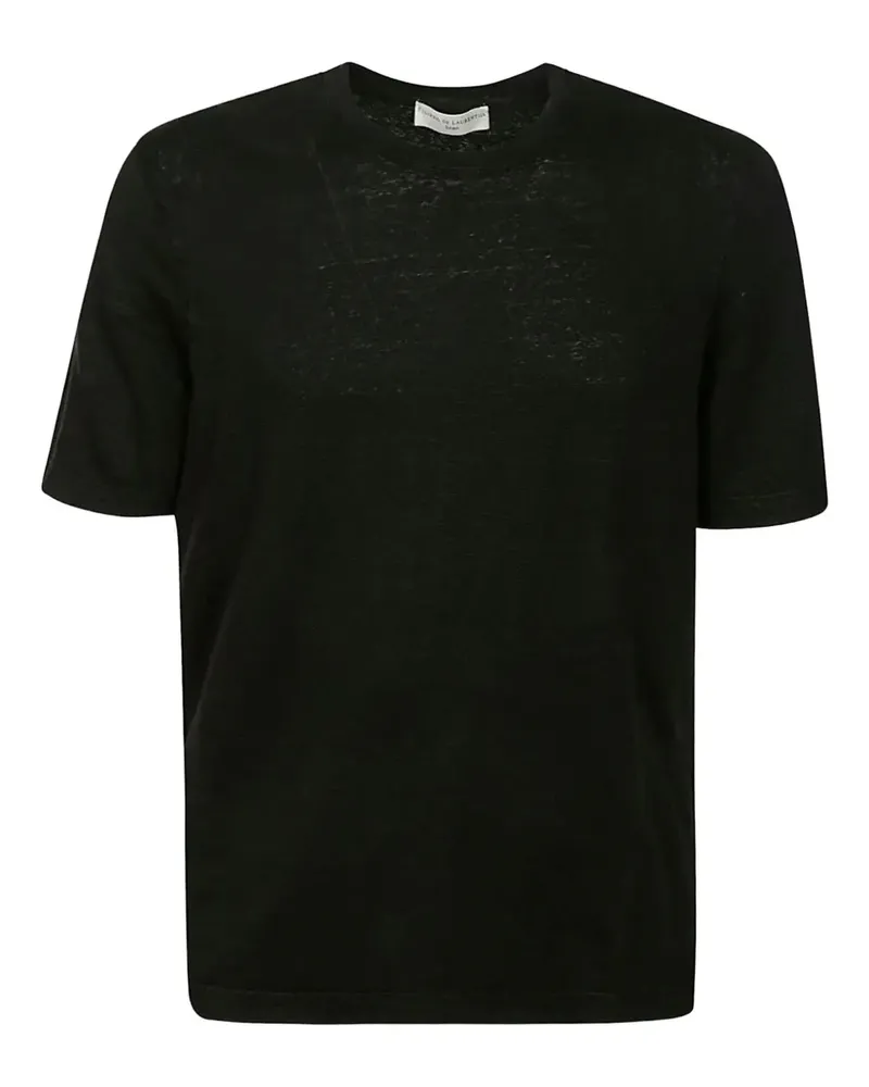 Filippo de Laurentiis T-Shirt aus Leinen - Schwarz Schwarz
